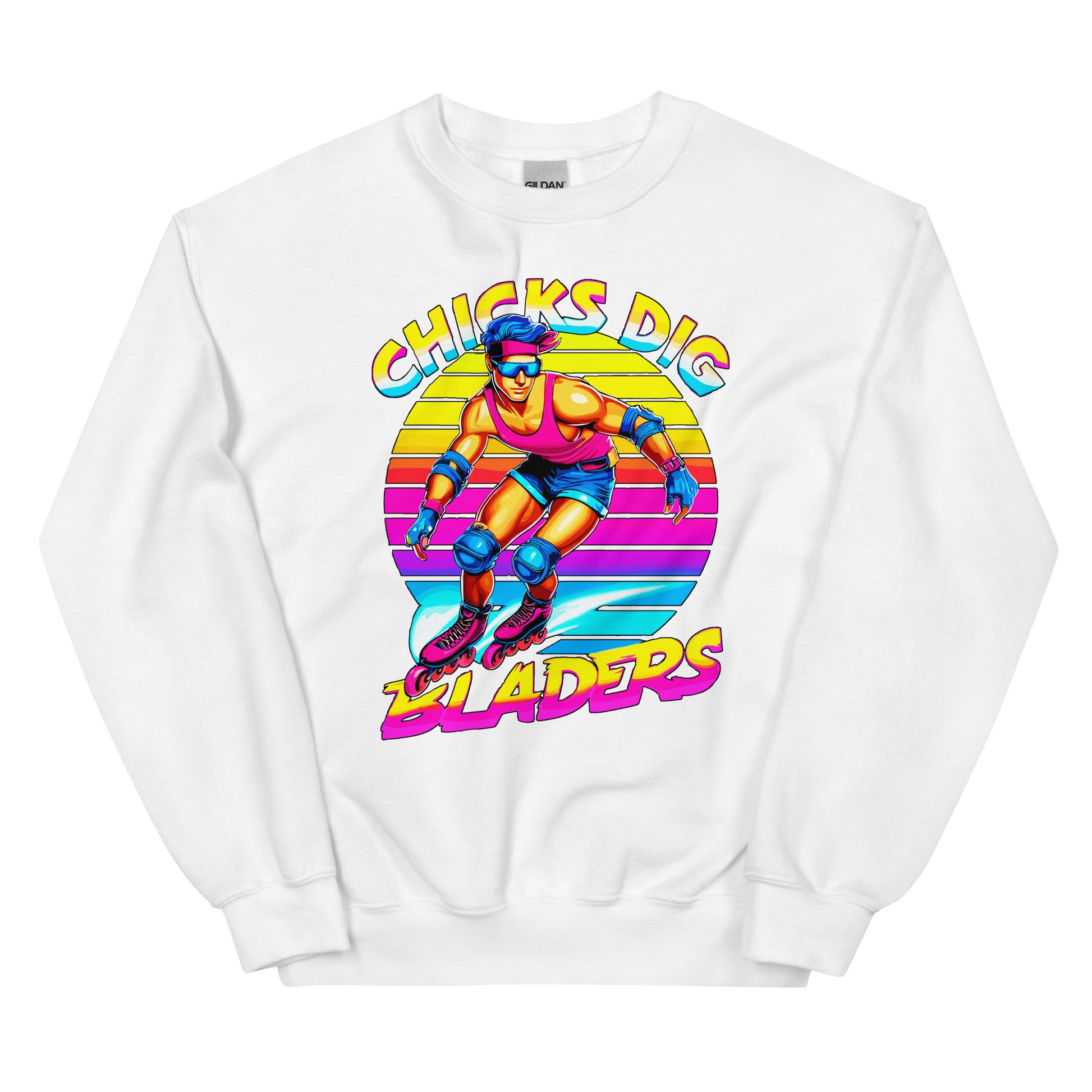 Chicks Dig Bladers Design printed on crewneck sweatshirt by Whistler Shirts