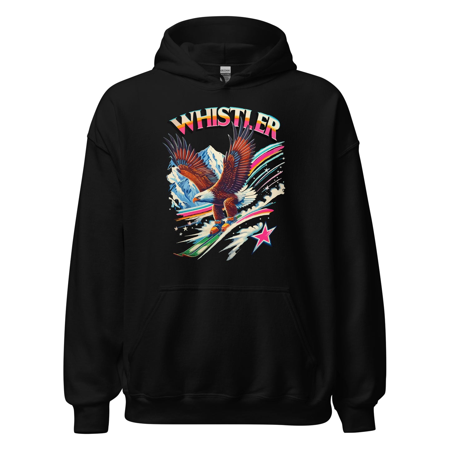 Whistler eagle skiing hoodie printed by Whistler Shirts