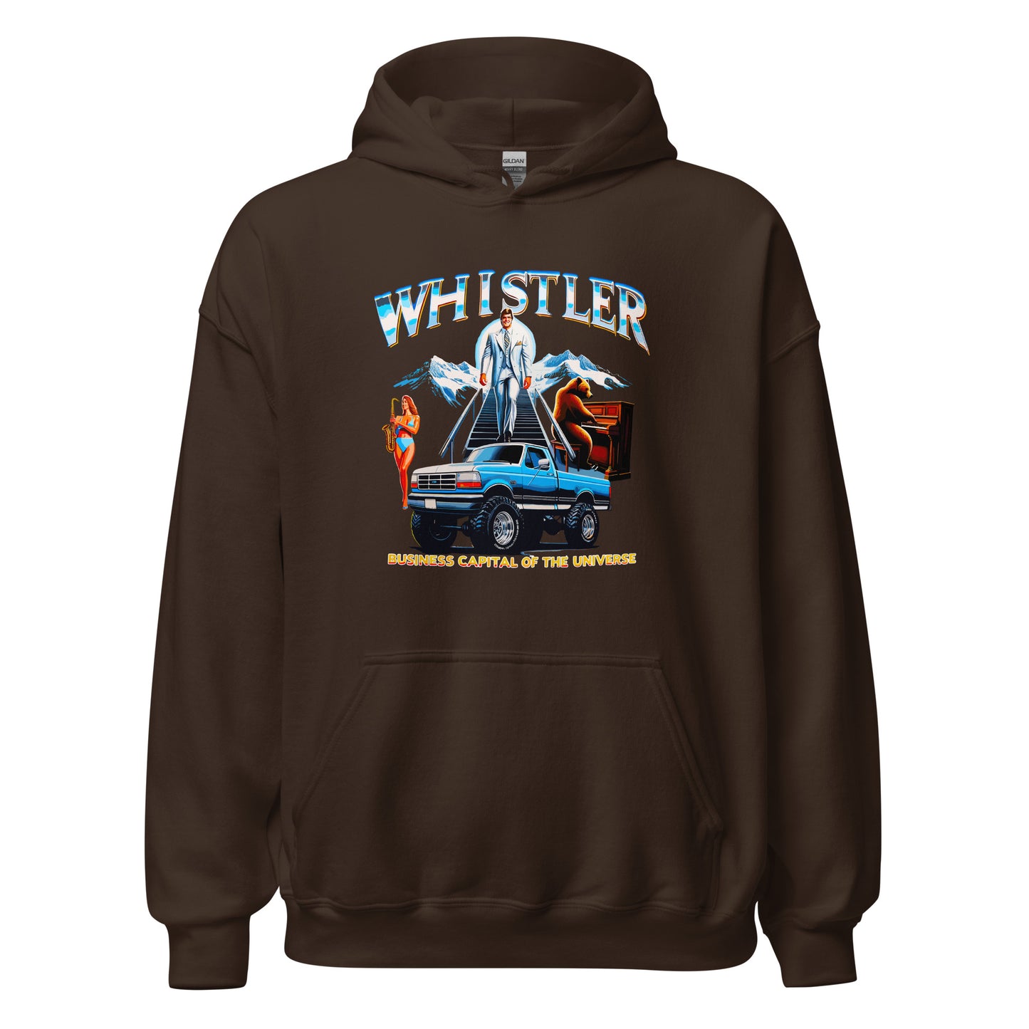 Whistler Business Capital of the Universe Hoodie printed by Whistler Shirts