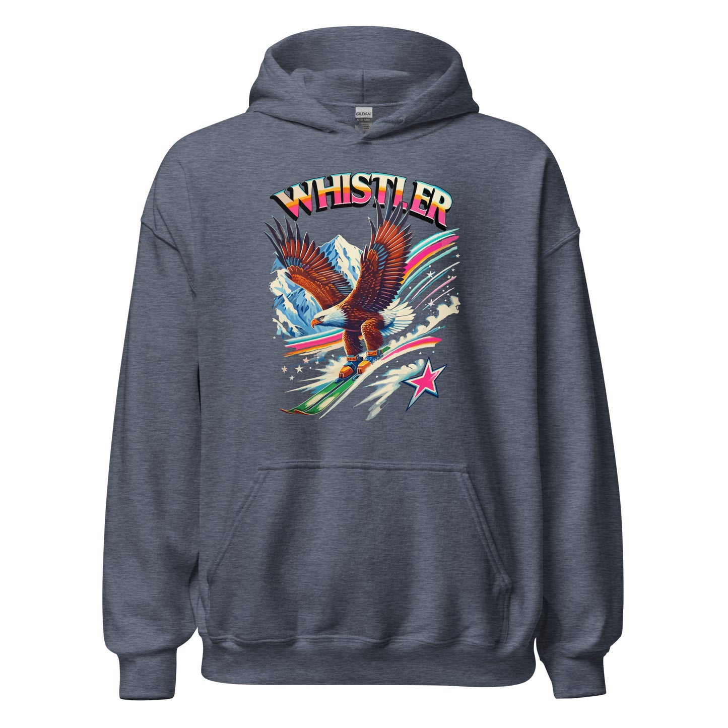 Whistler eagle skiing hoodie printed by Whistler Shirts