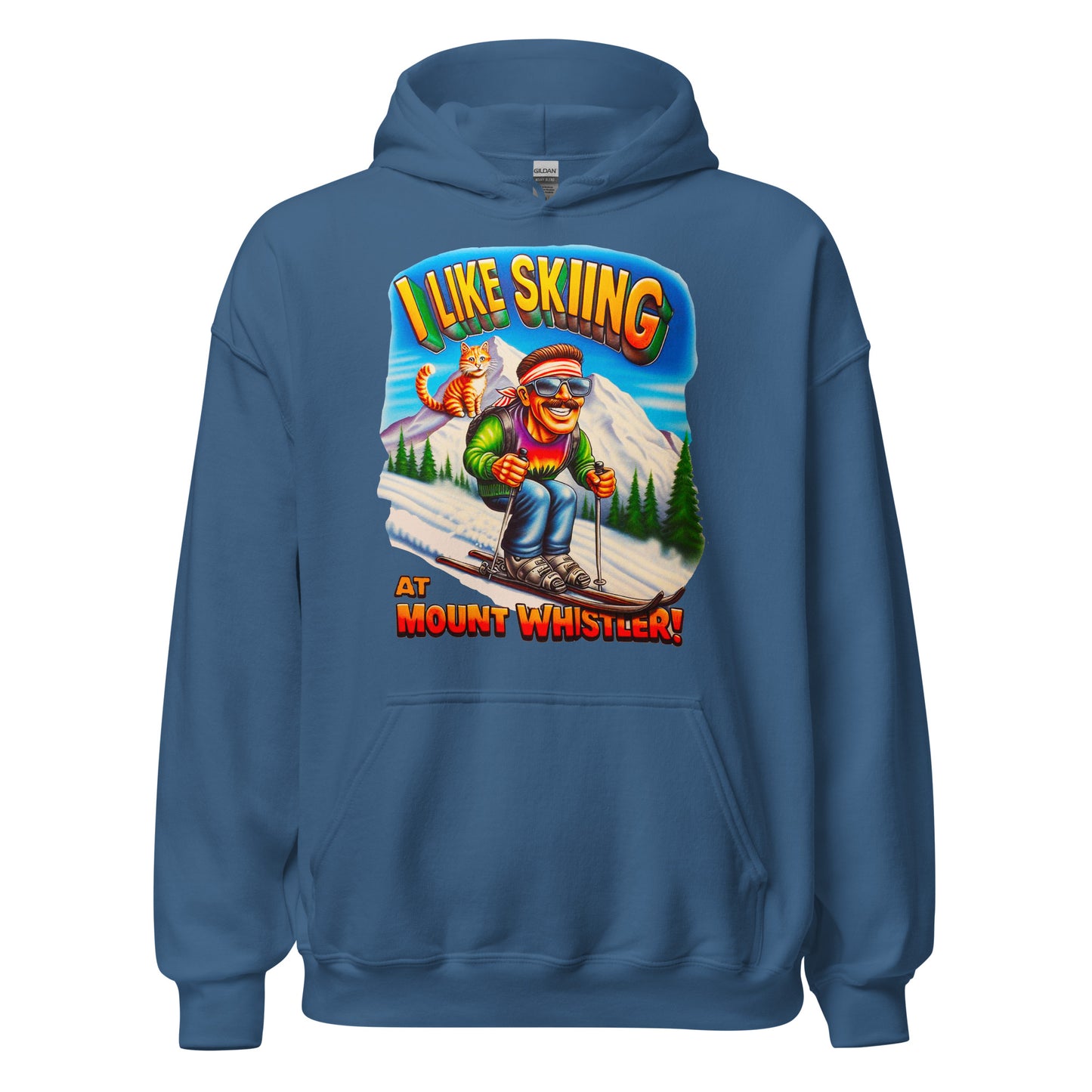 I Like Skiing At Mount Whistler design printed on hoodie by Whistler Shirts