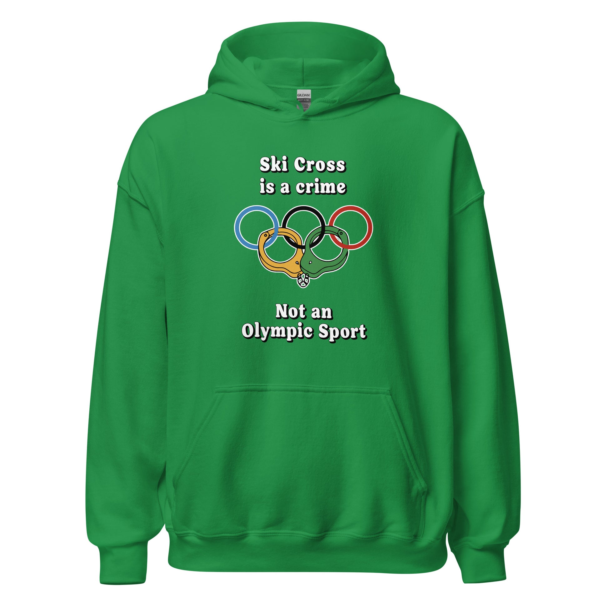 Ski Cross is a crime not an olympic sport design printed on a hoodie by Whistler Shirts