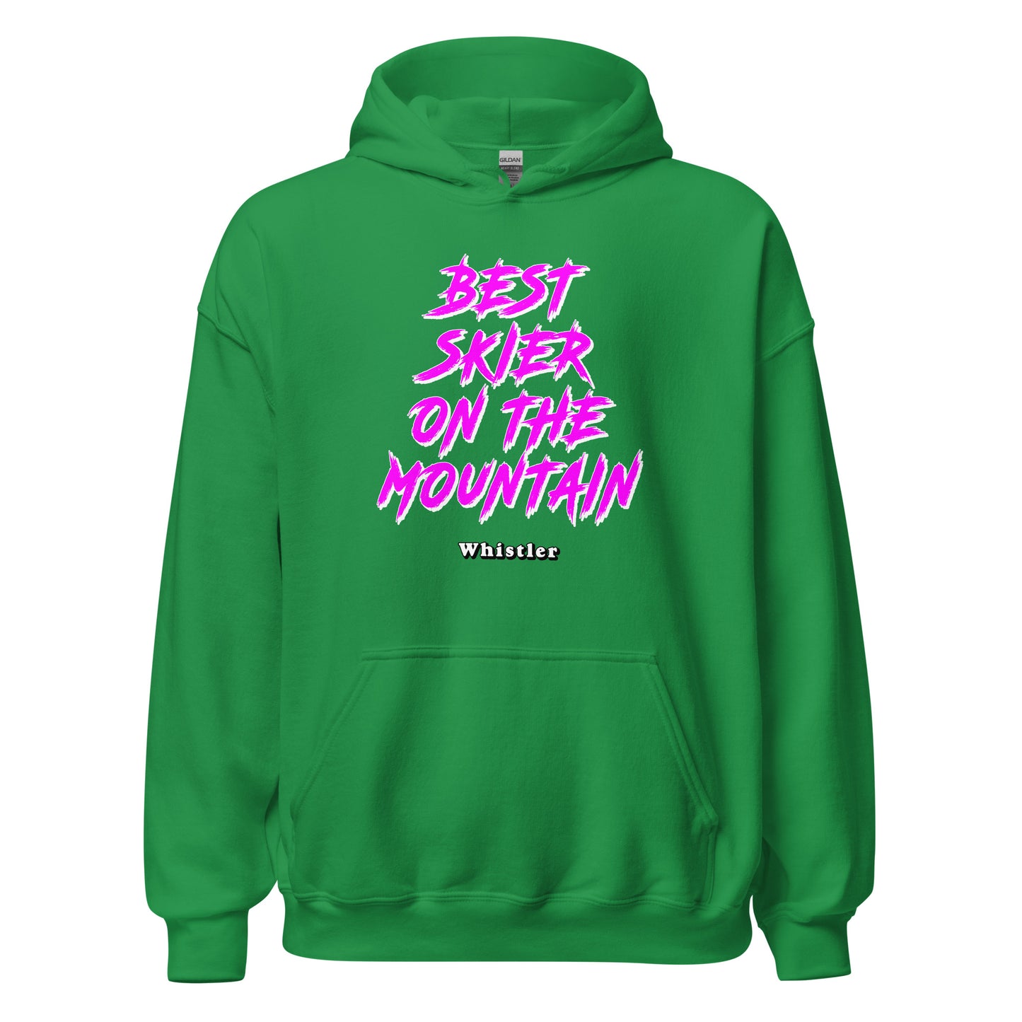 Best Skiier on the mountain whistler design printed on hoodie by whistler shirts