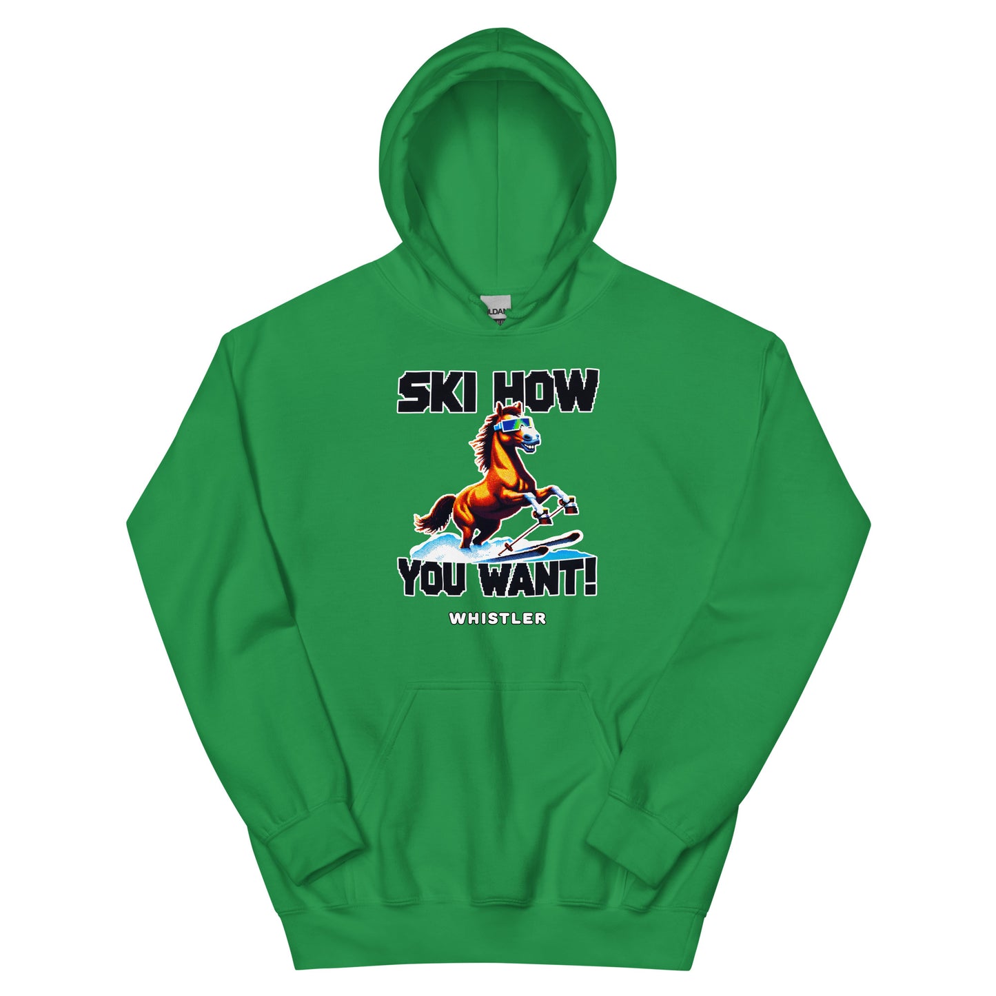 Ski how you want Whistler horse skiing printed hoodie by Whistler Shirts