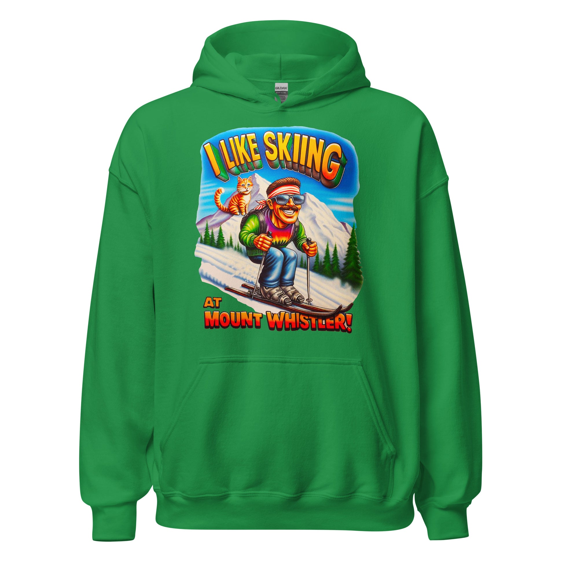 I Like Skiing At Mount Whistler design printed on hoodie by Whistler Shirts