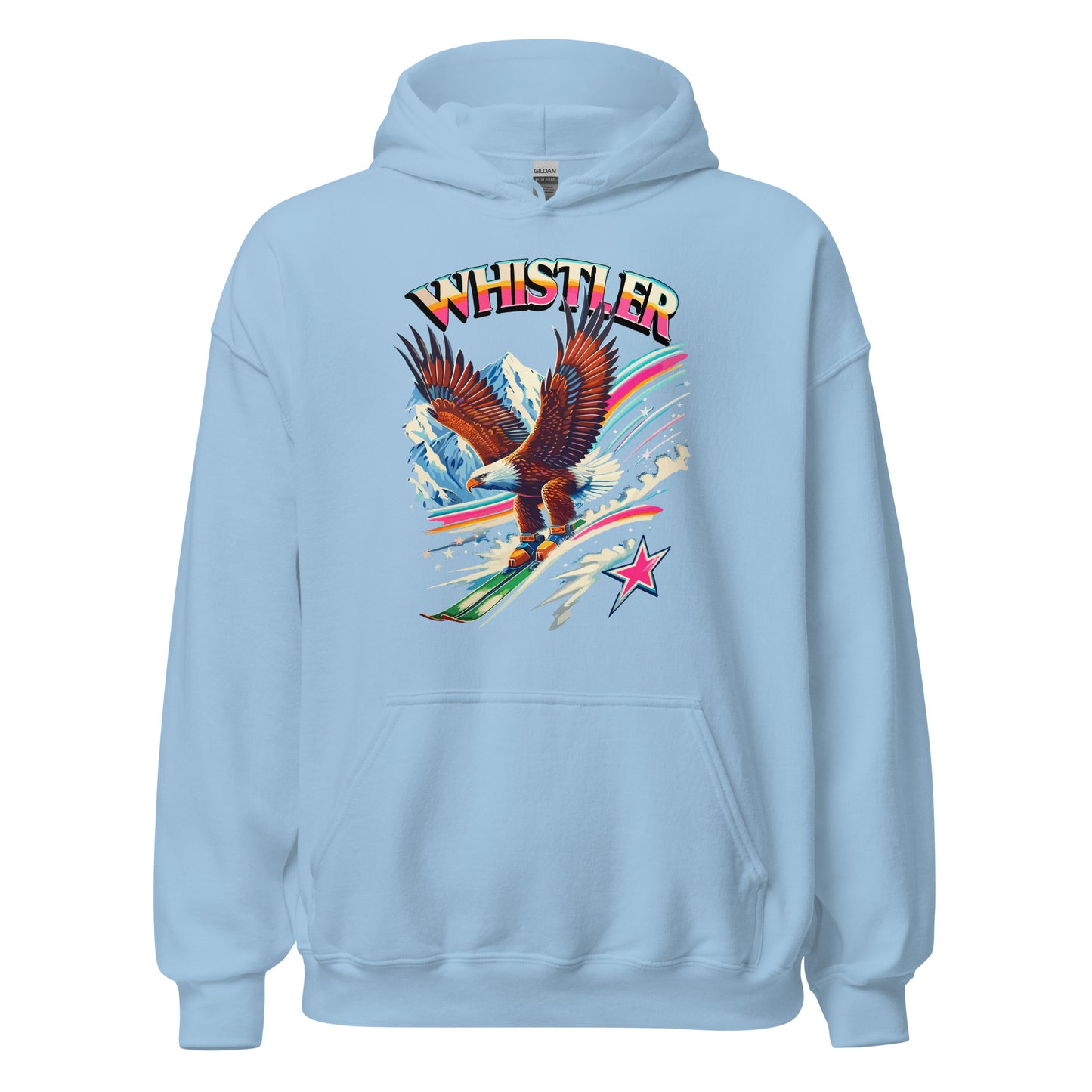 Whistler eagle skiing hoodie printed by Whistler Shirts