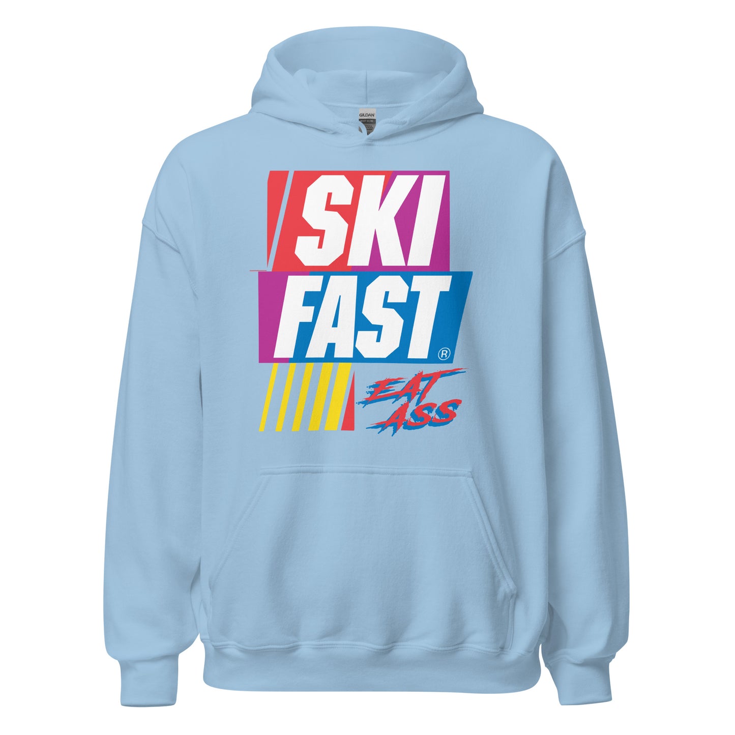 Ski fast eat ass printed hoodie by Whistler Shirts