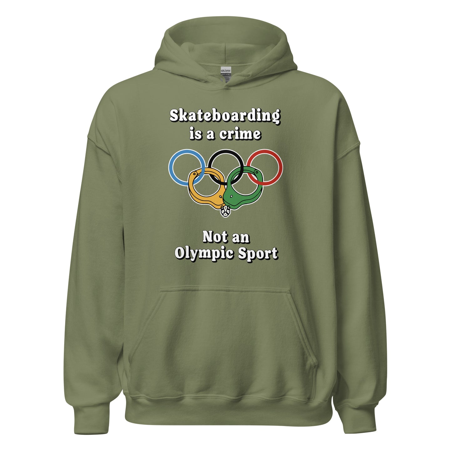 Skateboarding is a crime not an olympic sport design printed on a hoodie by Whistler Shirts