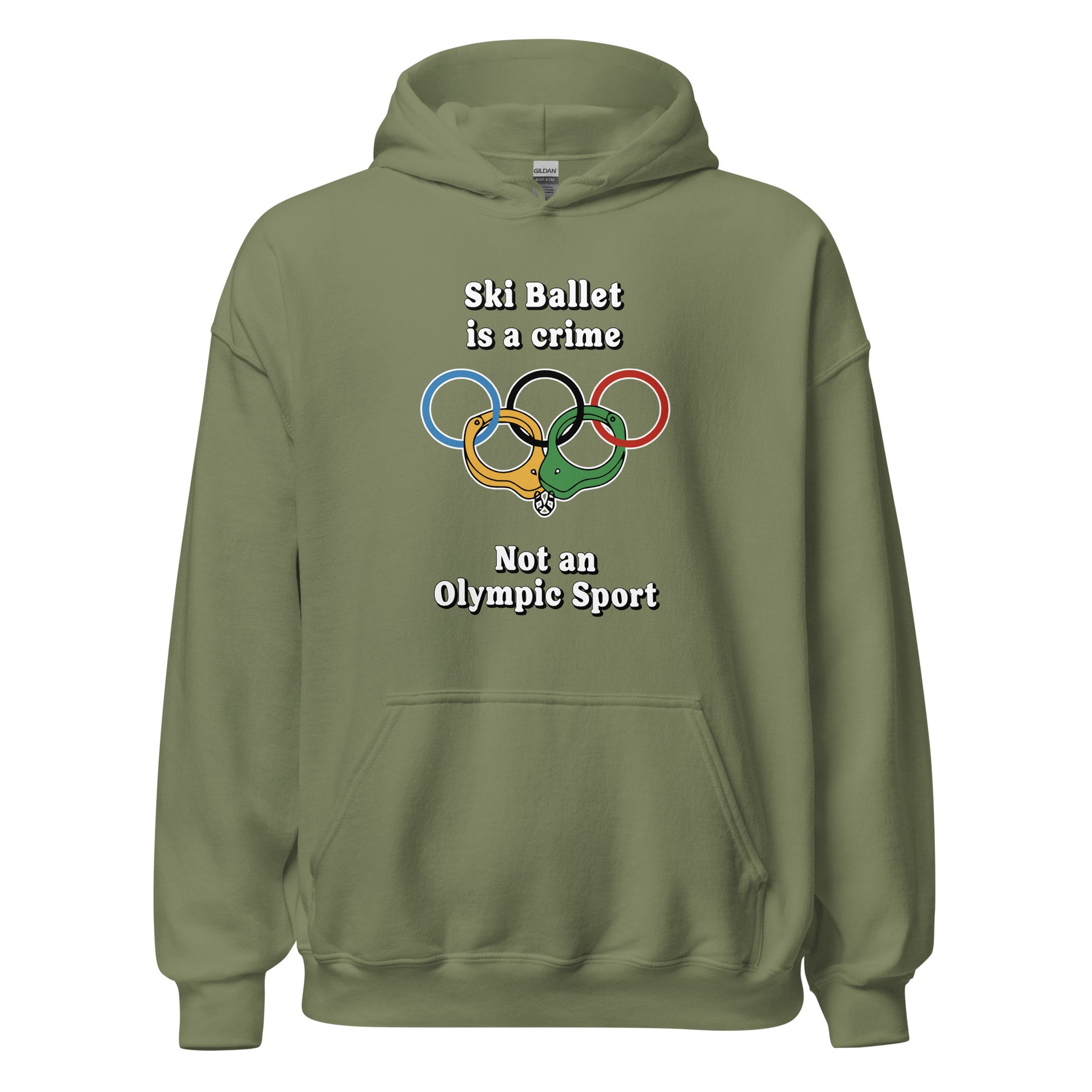 Ski Ballet is a crime not an olympic sport design printed on a hoodie by Whistler Shirts