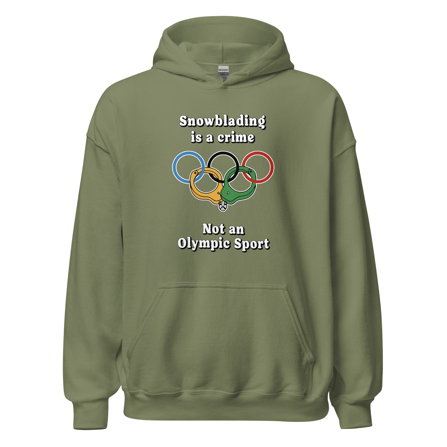 Snowblading is a crime not an olympic sport design on hoodie printed by Whistler Shirts