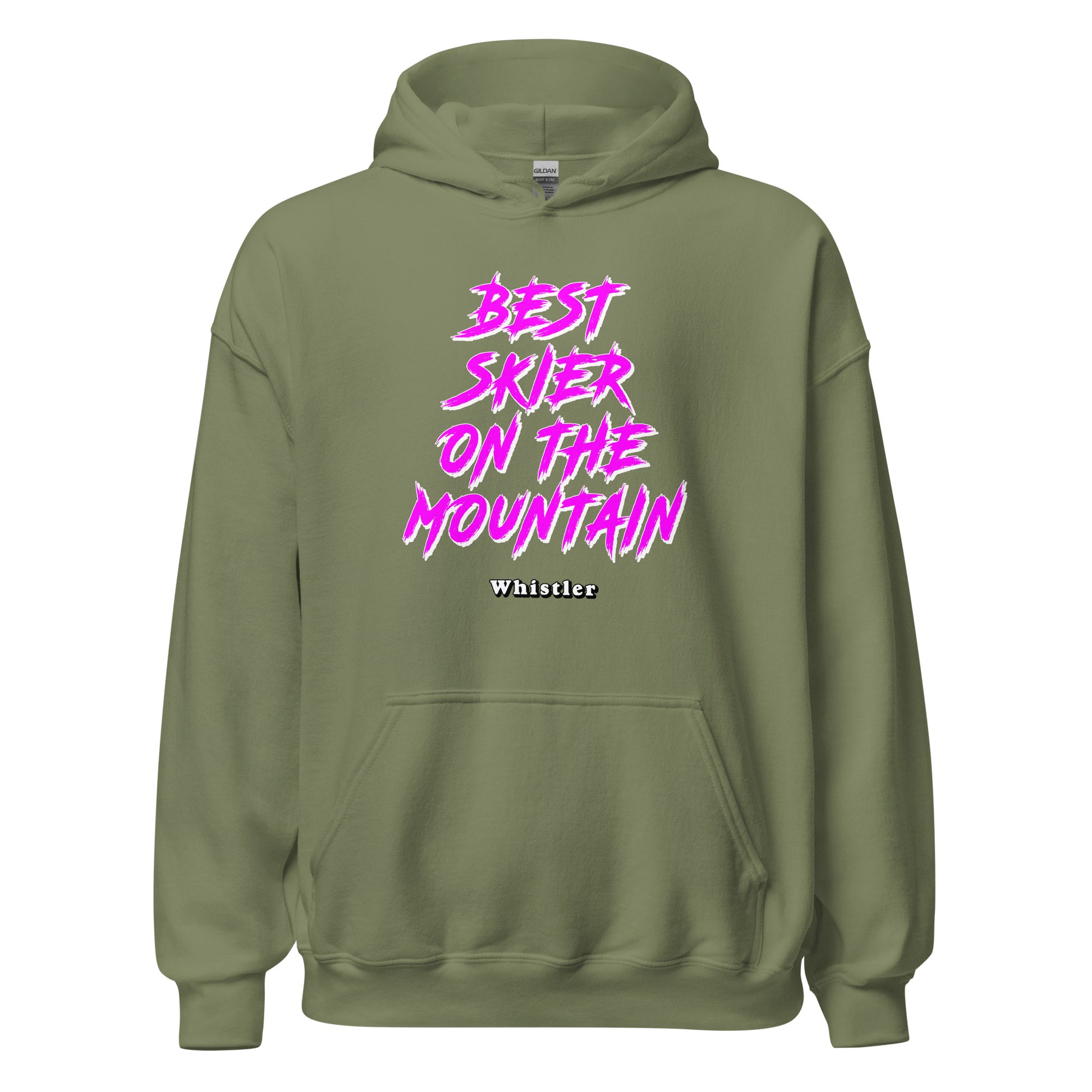 Best Skiier on the mountain whistler design printed on hoodie by whistler shirts