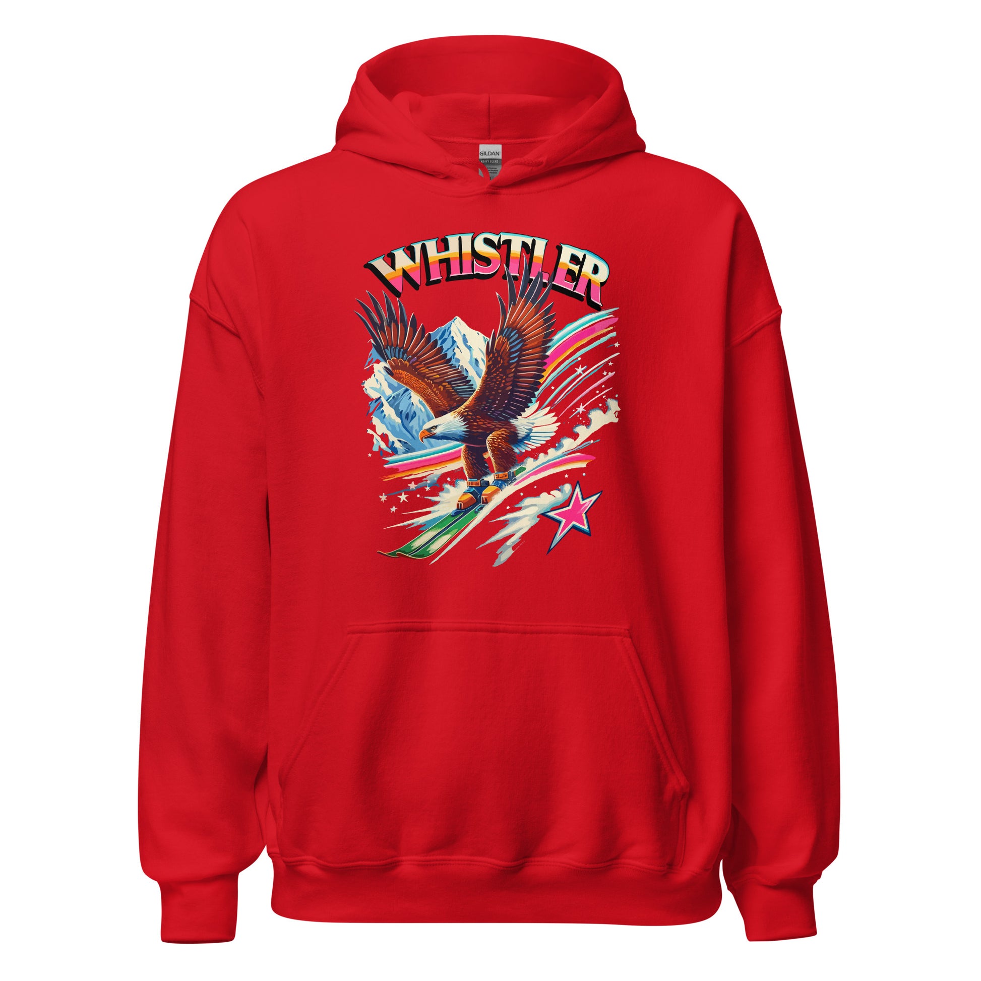 Whistler eagle skiing hoodie printed by Whistler Shirts