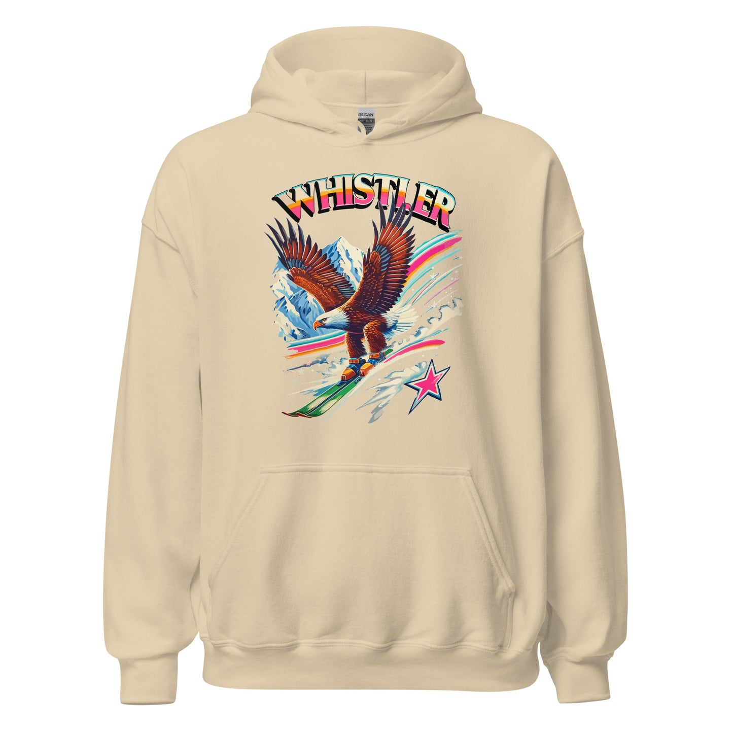 Whistler eagle skiing hoodie printed by Whistler Shirts