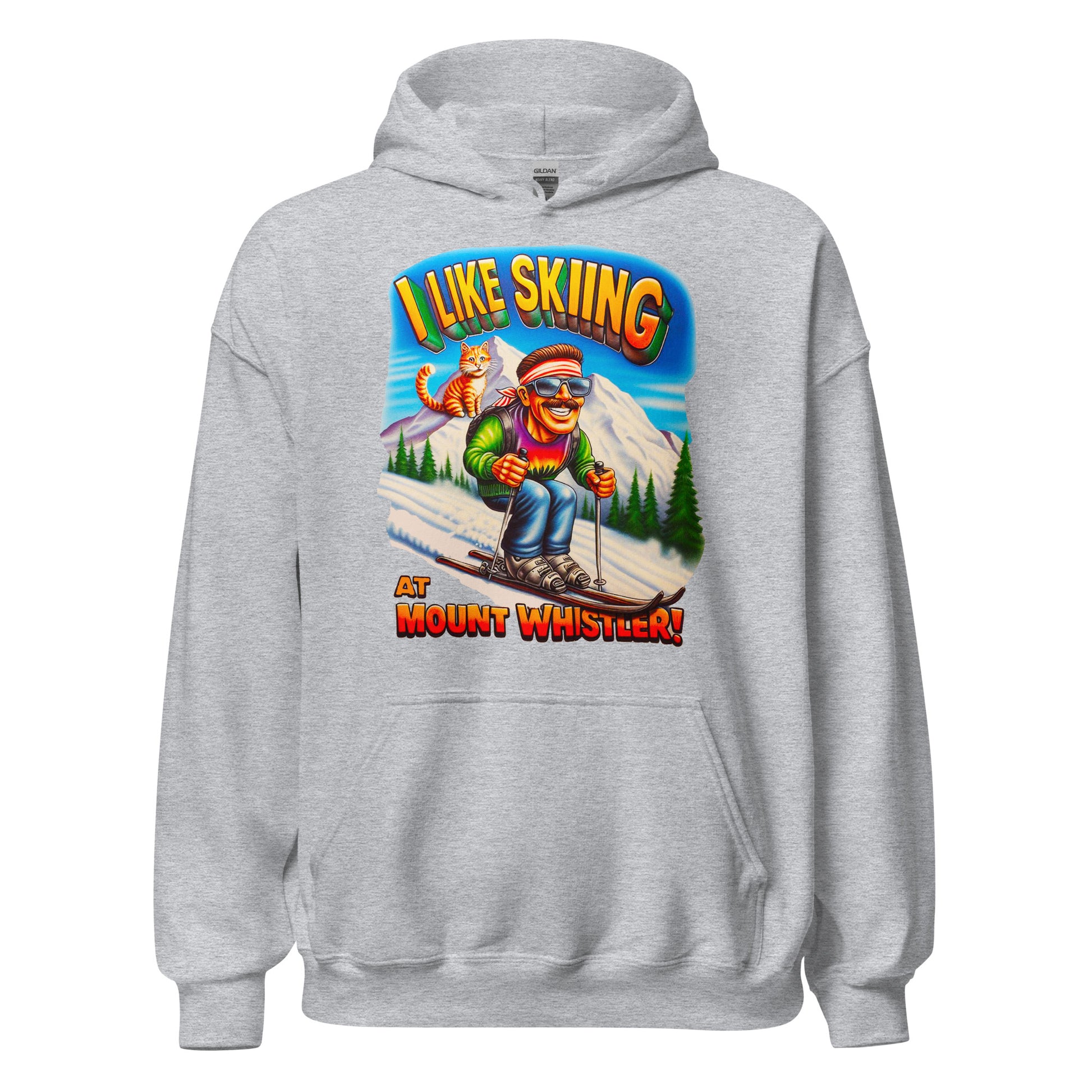 I Like Skiing At Mount Whistler design printed on hoodie by Whistler Shirts