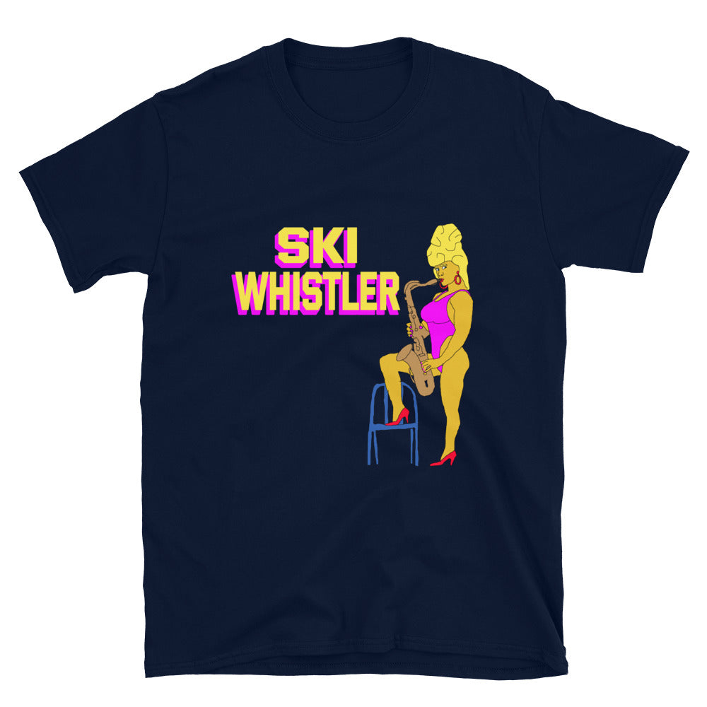 ski whistler printed t-shirt navy