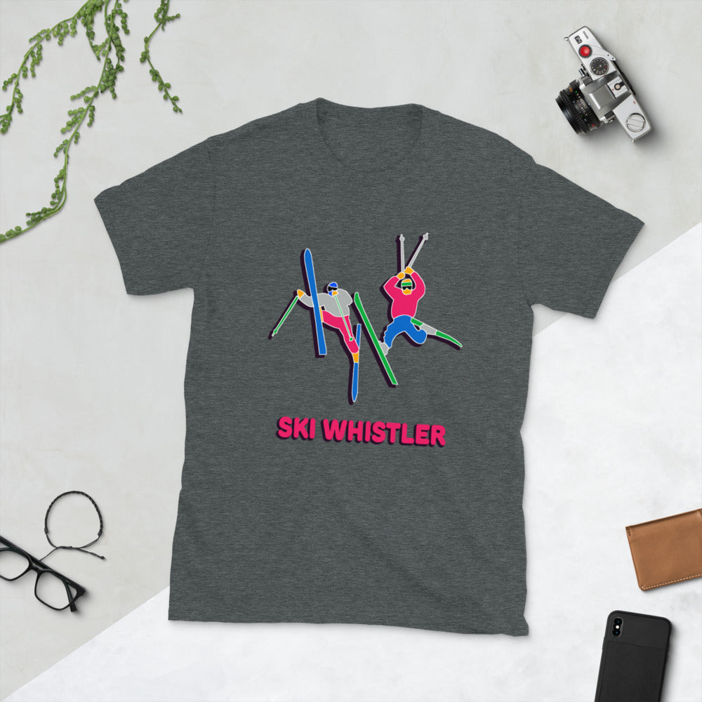 ski whistler double daffy colour printed t-shirt