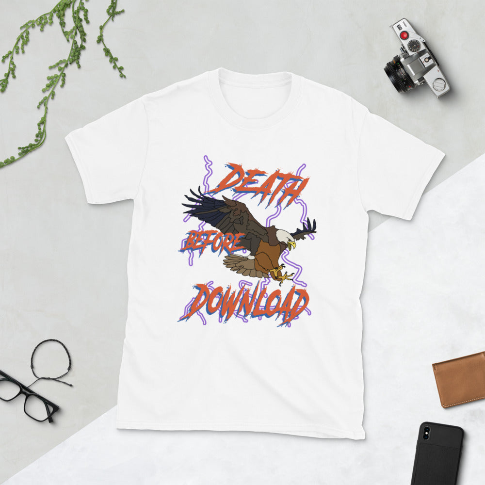 Death before download eagle printed t-shirt