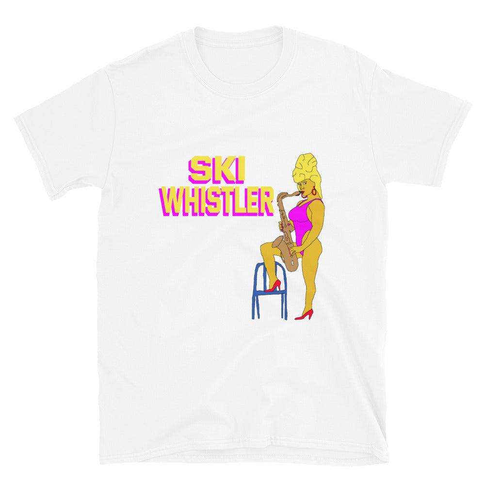 ski whistler printed t-shirt white