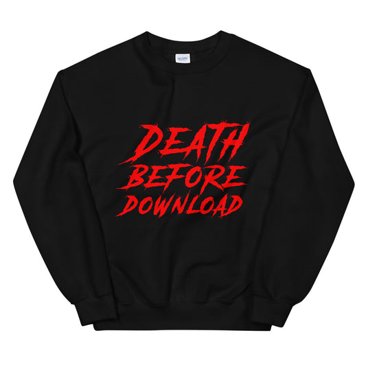 death before download red printed crewneck
