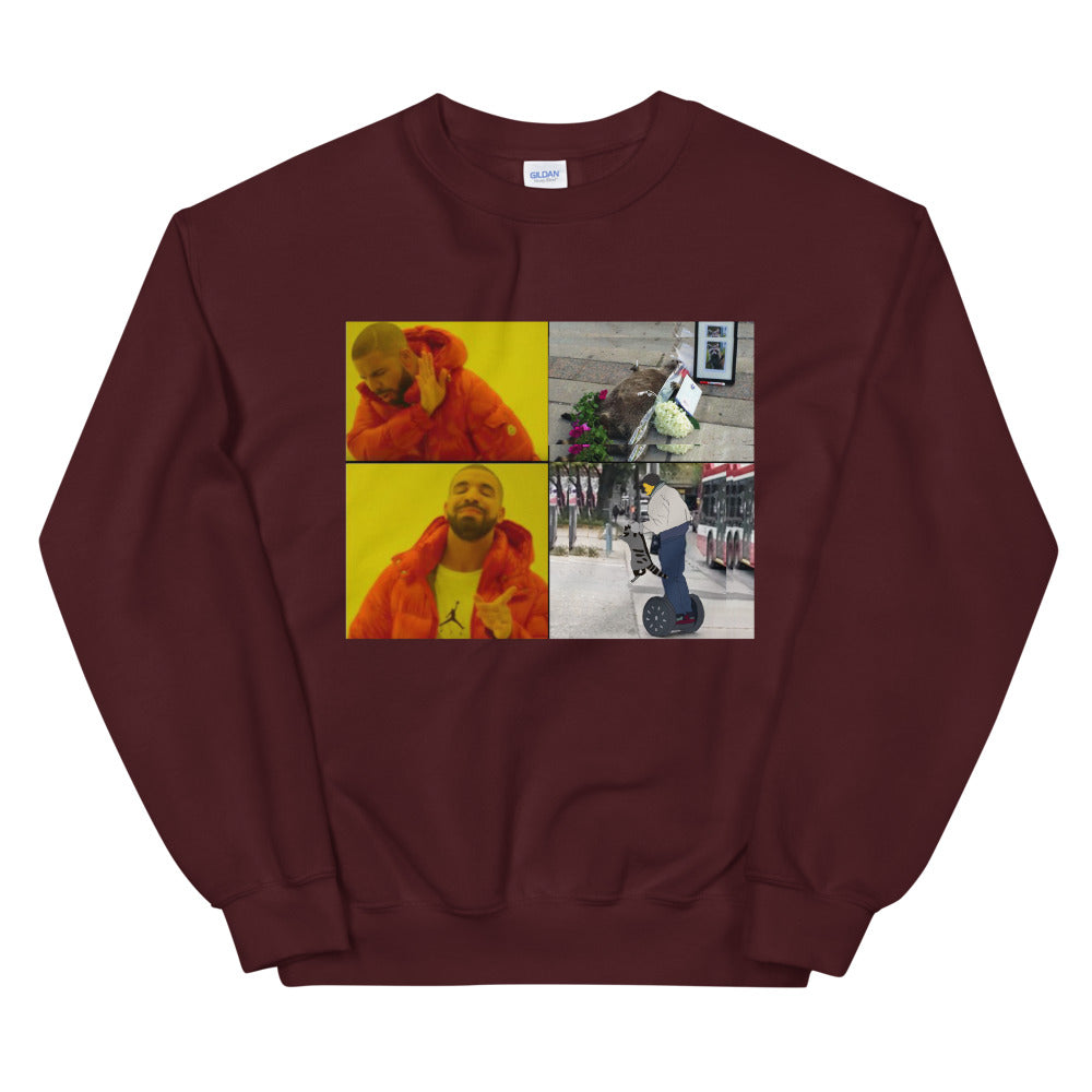 Drake meme printed crewneck