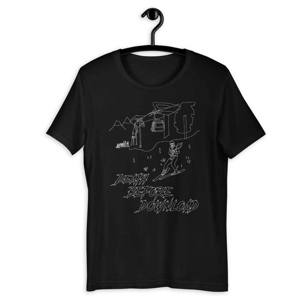 death before download outline printed t-shirt