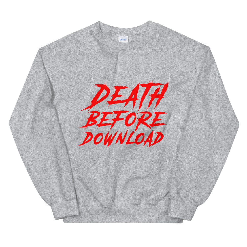 death before download red printed crewneck