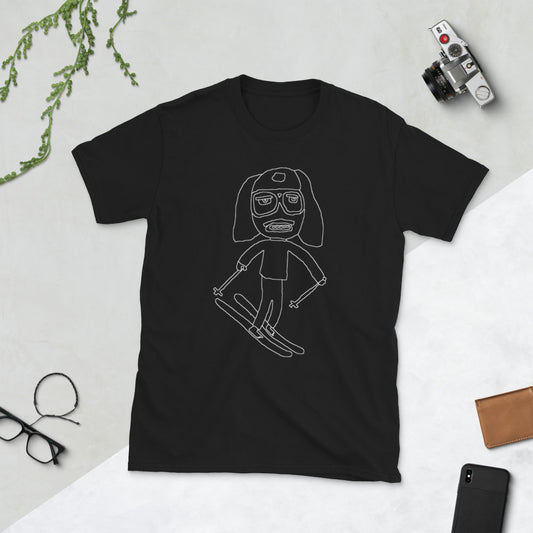 Outline of a skiier printed t-shirt