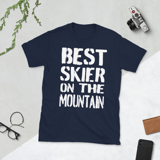 best skiier on the mountain printed t-shirt