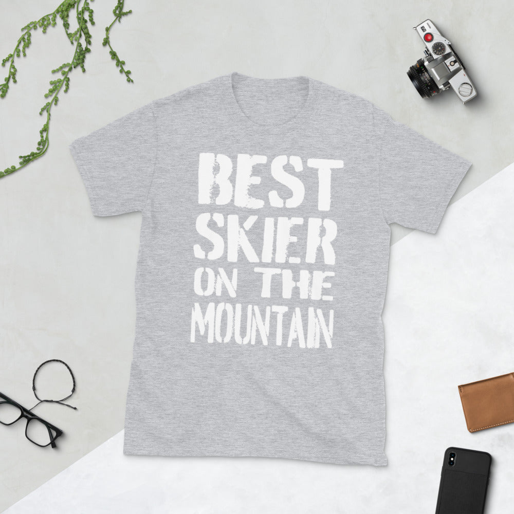 best skier on the mountain printed t-shirt